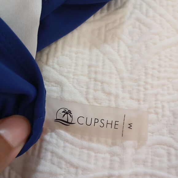 Cupshe Blue One Piece Swimsuit Size M With Lace Women's - Picture 4 of 12